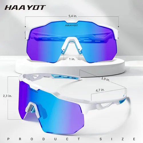 Vista 8 de HAAYOT Gafas de sol deportivas polarizadas para hombres y mujeres, jóvenes, béisbol, ciclismo, correr, softbol, ciclismo, 5 lentes