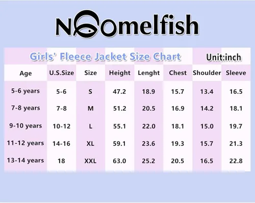 Vista 3 de Noomelfish Chaqueta de forro polar suave con cremallera completa para niñas con bolsillos (5-14 años)