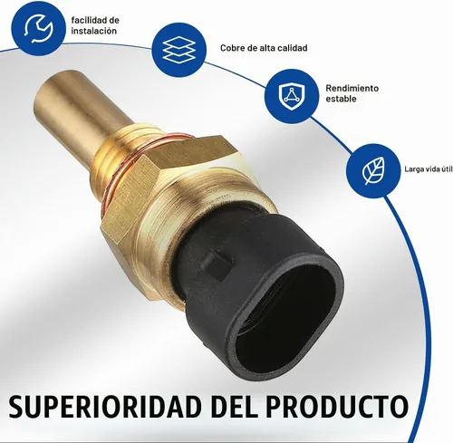 Vista 7 de 1 paquete de sensor de temperatura del motor del coche con enchufe, sensor de temperatura ECT de metal duradero para vehículos, piezas de reemplazo