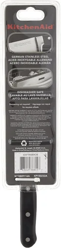 Vista 2 de Cuchillo de pelar de remache triple KitchenAid Classic Series, Cuchicho de sierra para pan, 8", Negro ónice