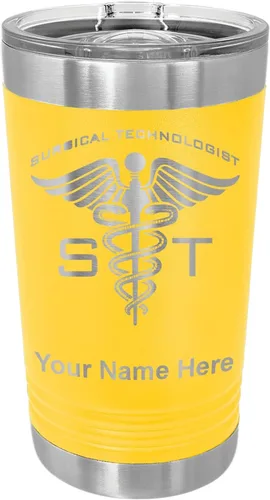 Vista 12 de LaserGram Vaso de pinta aislado al vacío de 16 onzas, ST Surgical Technologist, grabado personalizado incluido (negro)