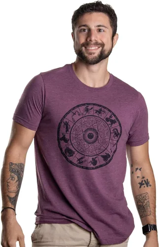 Vista 3 de Zodiac Wheel - Camiseta de triblend unisex con diseño de horóscopo y astrología espiritual