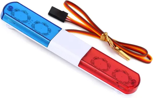 Vista 9 de 2 luces LED ultra brillantes de policía, lámpara estroboscópica de flash giratorio, 5 modos para 1/8 1/10 1/14 RC coche extinción de incendios