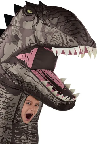 Vista 3 de Party City Gianotosaurus - Disfraz inflable de dinosaurio para niños, Jurassic World, incluye caja de sonido y ventilador, talla única