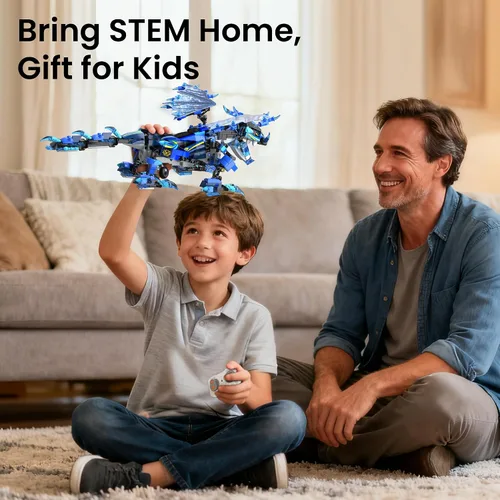 Vista 8 de OASO Kit de construcción de dragones, regalos STEM para niños de 8 a 12