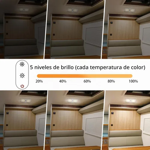 Vista 4 de Miady - Luces regulables para RV de interior 1800 LM, 3 temperaturas de color y 5 niveles de brillo, luz LED de 12V