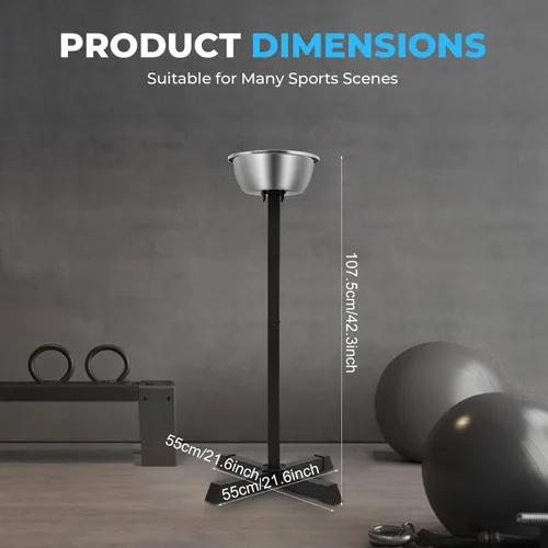 Vista 2 de Soporte de tiza portátil para gimnasio, 21.6 x 21.6 x 42.3 pulgadas, soporte independiente para tiza de gimnasio con cuenco, para gimnasia, roca
