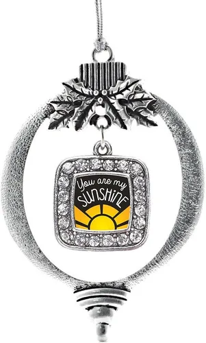 Vista 77 de Inspired Silver - Bon Voyage Cruise Ship Charm Ornamento – Adornos navideños cuadrados de plata con joyas de circonita cúbica