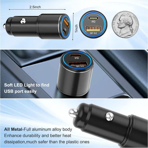 Vista 3 de Cargador súper rápido tipo C, cargador de pared USB C de 25W PD USB C