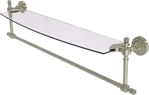 Vista 5 de Allied Brass RD-33TB/18-BBR Retro Dot Collection - Estante de cristal integrado para toallero, 18 pulgadas, bronce cepillado