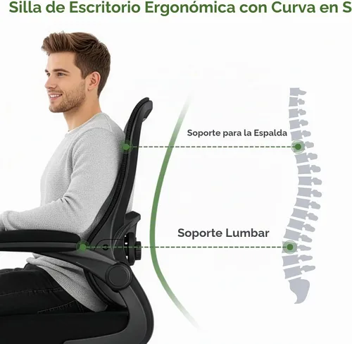 Vista 5 de Silla de oficina ergonómica para escritorio, silla de computadora
