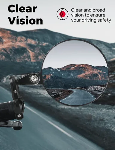 Vista 3 de KEMIMOTO Espejos Universales para Motocicleta, Espejos Laterales y Traseros para Manillar de Motocicleta Giratorias 360°, Compatibles con Manillar