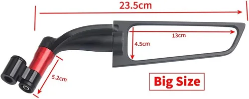 Vista 8 de para Espejo retrovisor para FZ1 FZ6 FZ8 FZ25 FZ400 FZ07 FZ09 FZ10 FZS15Wind Wing Side Retroviseur Espelhos Moto Accesorios de motocicleta (azul)