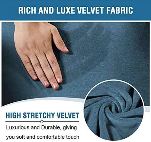 Vista 3 de Funda de terciopelo elástico para sofá reclinable de 1, 2 y 3 asientos, funda de sofá de color liso para mascotas, fundas para sofá de color liso