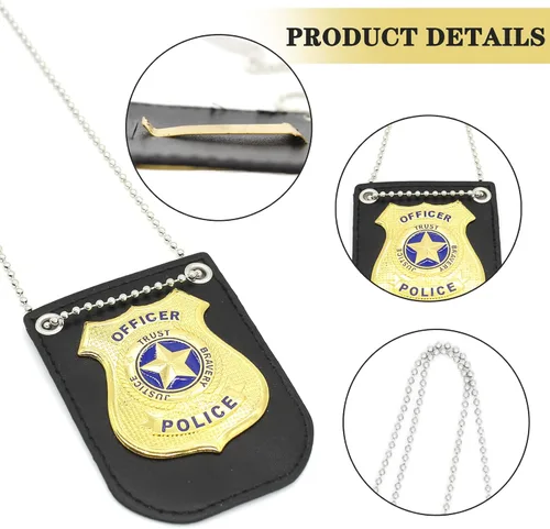 Vista 4 de Juego de 5 accesorios de juguete para niños, insignia, esposas, walkie-talkie, lentes de sol para juegos de simulación y juego de rol, regalo