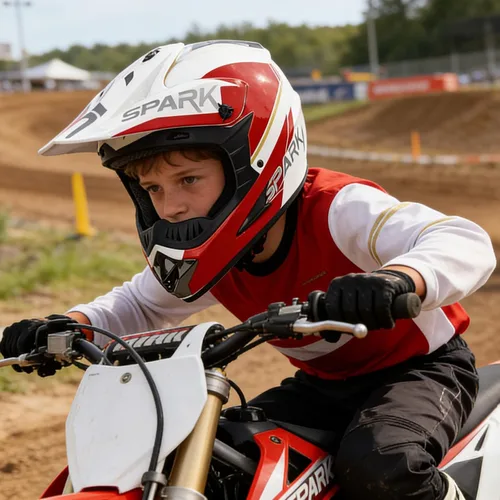 Vista 2 de Youth Dirt Bike ATV Off Road Motorcycle Helmets DOT Approved Blanco