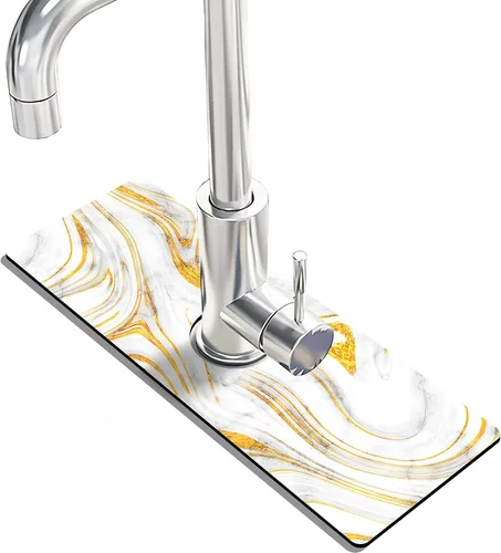 Vista 18 de Tapete protector contra salpicaduras para grifo de fregadero de cocina - 2 piezas, tapete súper absorbente de secado rápido, accesorios