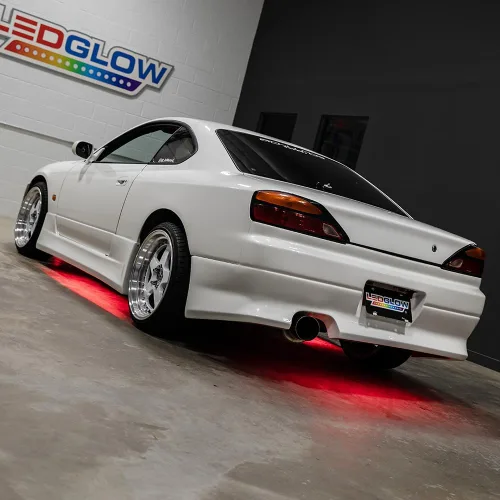 Vista 5 de LEDGlow kit de luz LED para debajo del auto de 4 piezas color rojo de perfil delgado, resistentes al agua, ledes SMD con ángulo de visión amplio