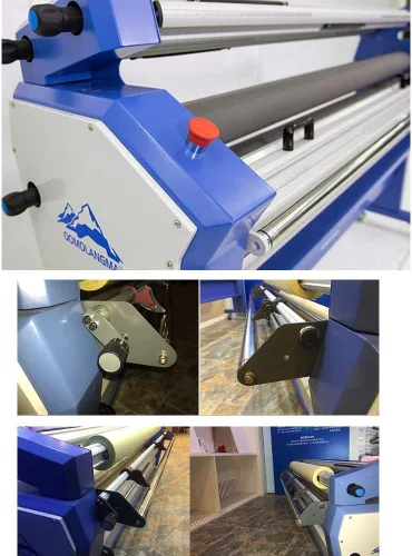 Vista 7 de US Stock 63in 62.992 in Full-Auto Laminador de formato ancho asistido por calor Máquina de laminación en frío de gran formato con soporte