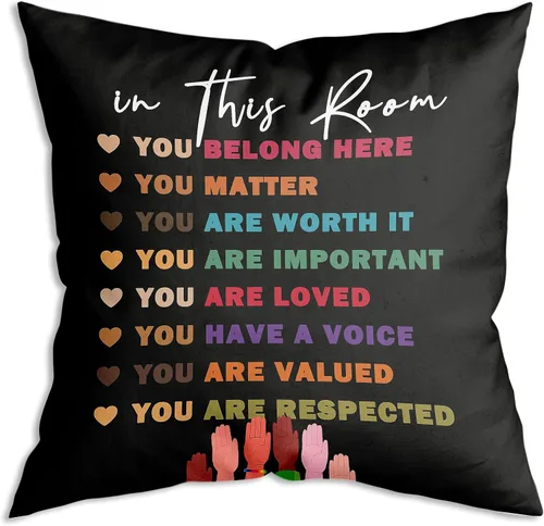 Vista 12 de Funda de Almohada Suave para Decoración con Citas Inspiradoras "Eres Valiente Suficiente Amado", Funda de Almohada y Cojín para Sofá, Sofá Cama