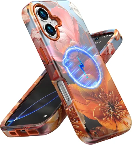 Vista 38 de Magsafe - Funda protectora para iPhone 13/14, a prueba de golpes, a prueba de caídas, funda inalámbrica para parachoques, protección híbrida Flor