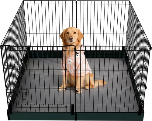 Vista 11 de Corralito plegable para perros, 24 pulgadas, 8 paneles, valla de ejercicio