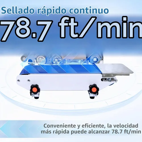 Vista 5 de Máquina selladora térmica comercial, máquina automática de sellado continuo de bandas de bolsas con control digital de temperatura, velocidad
