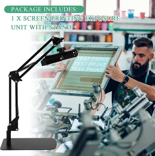 Vista 5 de Kit de unidad de exposición LED de 50 W, unidad de exposición de impresión de pantalla de luz UV con soporte ajustable retráctil para impresión