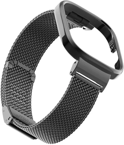 Vista 4 de HOPMC - Correa de repuesto clásica con marco de metal y hebilla de malla de acero inoxidable para Redmi Watch 3
