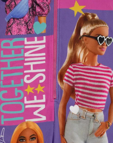 Vista 3 de Barbie Ropa de dormir rosa todo en uno para niña Experimenta el encanto con este cómodo mameluco rosa Ideal para relajarse