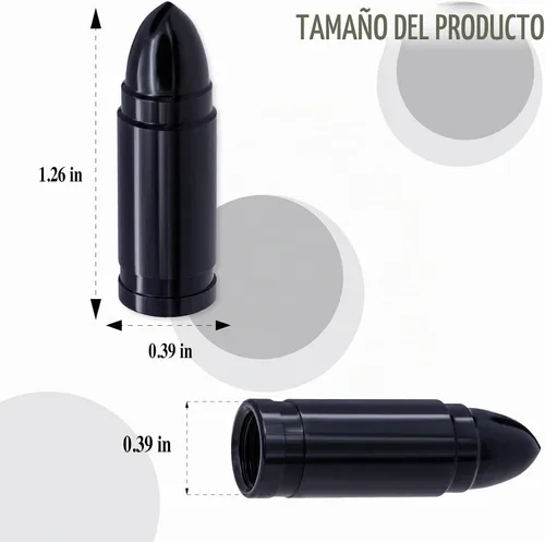 Vista 2 de 4 piezas tapas de válvula de neumático estilo bala, resistentes a la corrosión, cubiertas universales de válvula de neumático de aleación