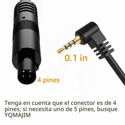 Vista 2 de Cable de cámara de tablero de 4 pines, cable de cámara de respaldo de 23 pies, 0.098 in macho a 4 pines Dash Cam Rear View Camera Ultra Long Cable