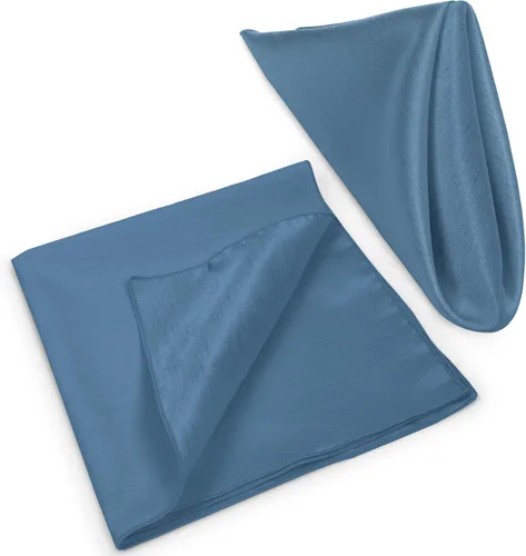 Vista 8 de Ultimate Textile -1 docena - Reversible Shantung Satin - Majestic - Servilletas de tela Majestic de 17 x 17 pulgadas color azul pizarra