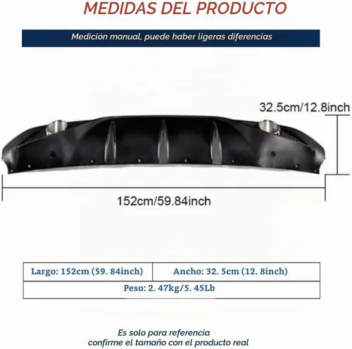 Vista 5 de Difusor trasero para Alfa Romeo Giulia Sedán Base 2017-2022, cubierta de parachoques, alerón, valance, protector de fábrica con salidas de tubo