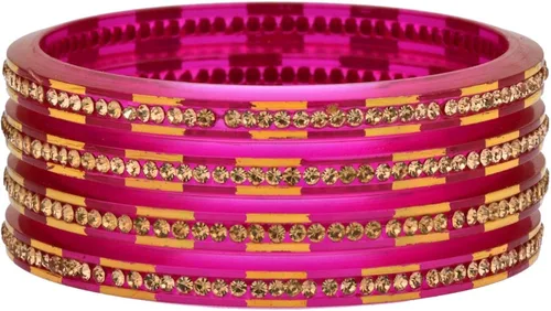 Vista 2 de Efulgenz Joyería de moda indio Bollywood cristal Rhinestone resina acrílico boda pulsera nupcial conjunto