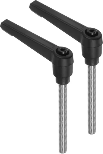 Vista 12 de uxcell 2 manijas de palanca de sujeción, M5 x 0.787 in, perno macho roscado de acero inoxidable 304, asas ajustables de bloqueo de trinquete