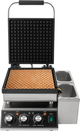 Vista 2 de Mini panqueques holandés, máquina eléctrica antiadherente comercial con control de tiempo y temperatura, máquina antiadherente para panqueques