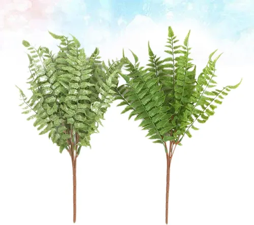 Vista 5 de ABOOFAN 6pcs Realistic Faux Fern Leaves Artificial Plant for Centerpieces Decor Greenery for Holiday Trees