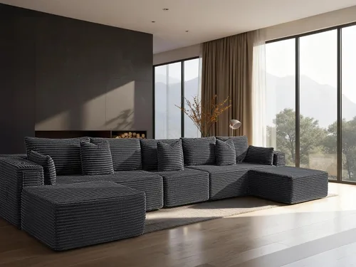 Vista 69 de Sofá modular de gran tamaño de 108 pulgadas, cómodo sofá deshuesado en forma de U para sala de estar, asientos extra profundos, sin montaje, sofá