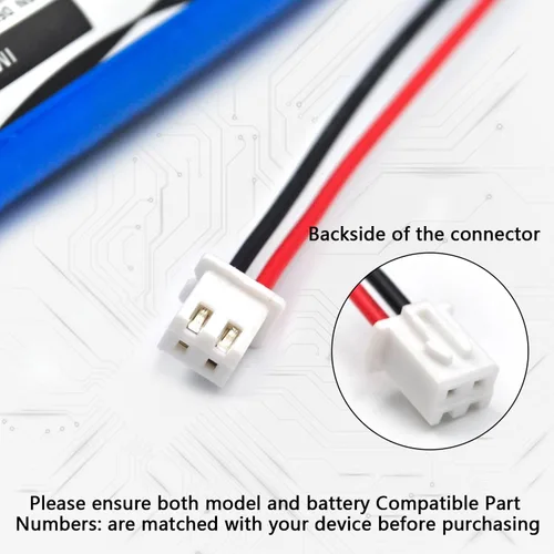 Vista 4 de Paquete de 2 baterías recargables de iones de litio de 3.7 V 4000 mAh con cable JST XH2.54/2P conector para juguetes electrónicos de bricolaje