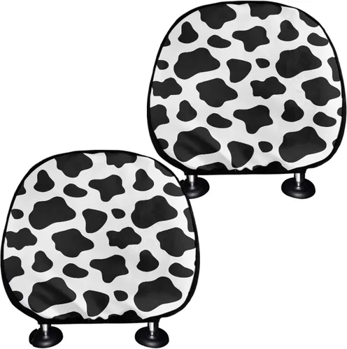 Vista 21 de Funda universal para reposacabezas de auto con estampado de vaca azteca, girasol, 2 piezas, funda universal para reposacabezas de asiento