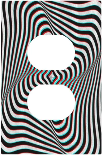 Vista 16 de Cubierta Decorativa de Interruptor de Luz con Ilusión Óptica Visual 3D, Cubierta de Placa de Pared de 1 Gang en Blanco sin Dispositivo, Cubiertas