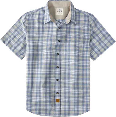 Vista 10 de Dubinik® Camisas de manga corta con botones para hombre, 100% algodón, a cuadros, camisas casuales con bolsillo