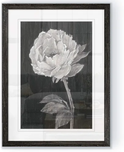 Vista 42 de Renditions Gallery- Lienzo enmarcado con flores blancas y negras Flores blancas y negras 1 juego/marco negro