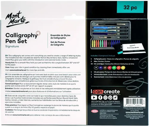 Vista 6 de Mont Marte set de plumas para caligrafía, 33 piezas