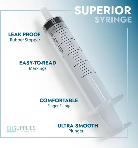 Vista 2 de BH Supplies Jeringa Luer Slip Tip de 0.1 fl oz, con tapas, (sin aguja), estéril, envuelta individualmente, 100 jeringas