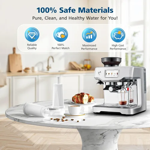 Vista 3 de Paquete de 4 filtros de agua Breville, compatibles con Breville BES880 Barista Touch, BES990 BES980 Oracle Touch y BES878 BES920 Bambino ClaroSwiss