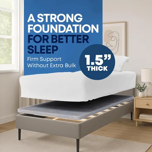 Vista 2 de Greaton, Tabla de madera dividida de 1.496 in de tamaño individual – 2 piezas debajo del colchón, cubierta de ventilación de tela – Sustituye