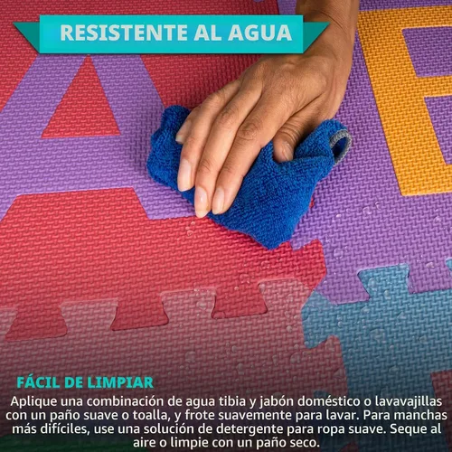 Vista 5 de Alfabeto, números, 36 baldosas y bordes Play Mat, 12 in por 12 in Prosource Kids Puzzle