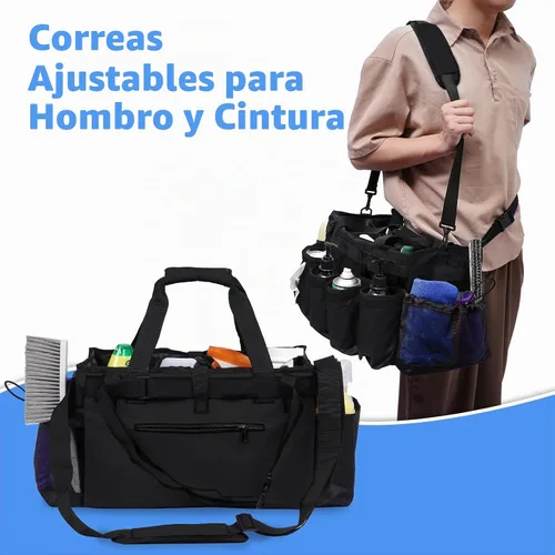 Vista 5 de Bolsas Grandes de Suministros de Limpieza para Amas de Llaves, Organizador Profesional Portátil de Suministros de Limpieza para Limpiadores de Casa